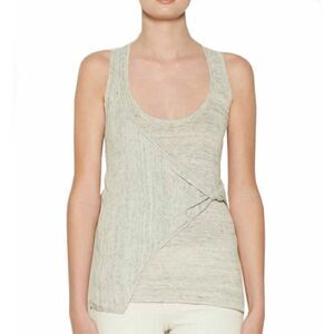 Brochu Walker Enzo 100% Linen Twist Tank Top Sleeveless Neutral Gray Summer XS